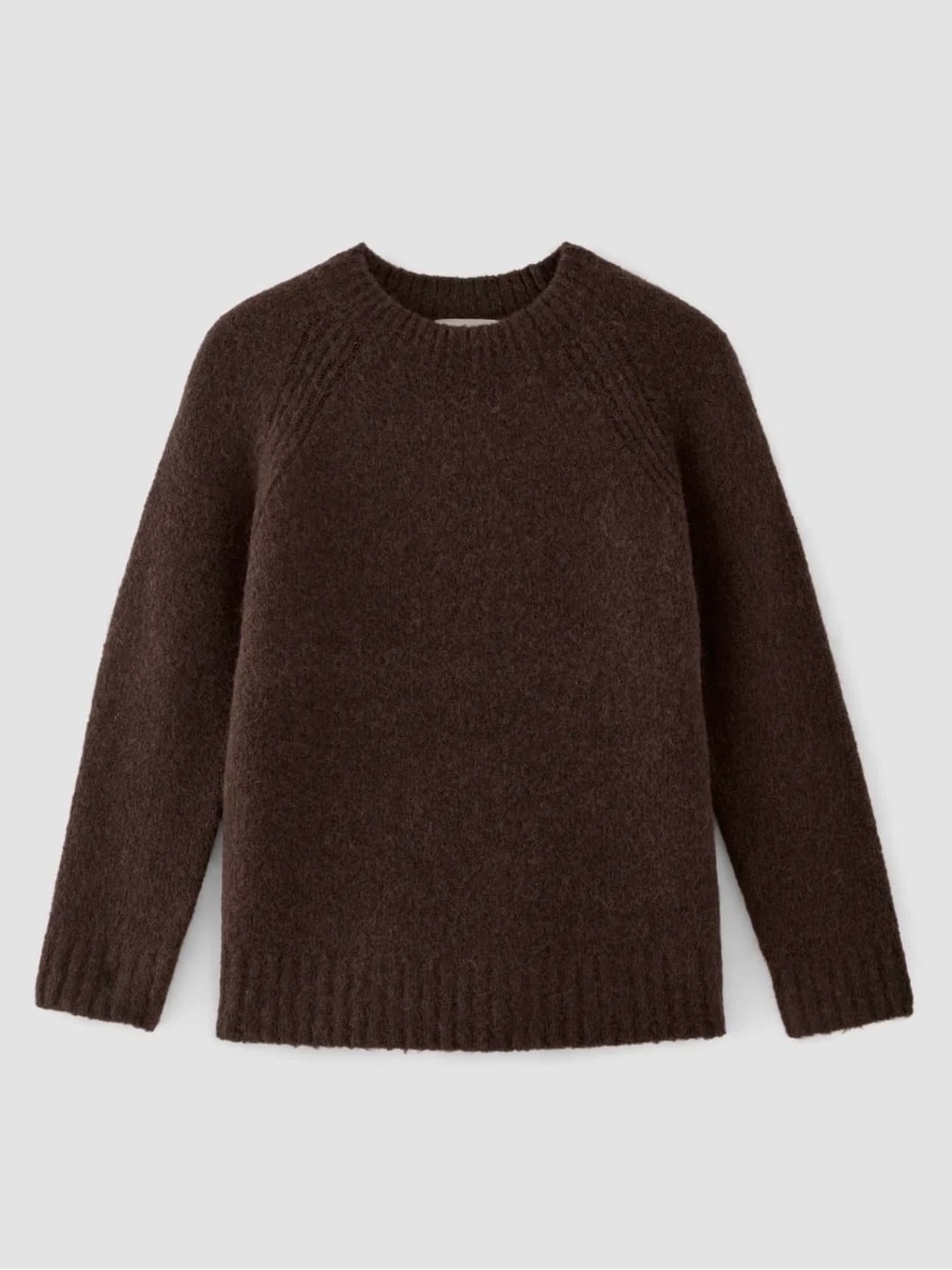 Everlane Superfuzz Alpaca Brown Crewneck Sweater, earth brown, M